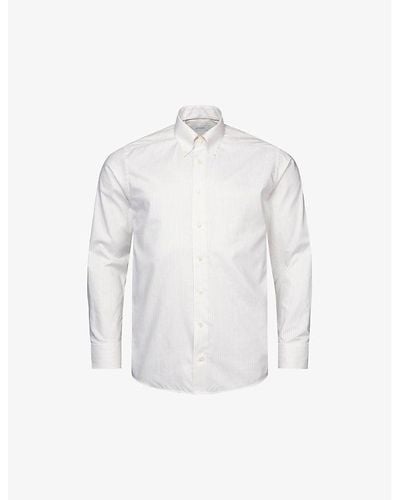 Eton Bengal Stripe Regular-fit Cotton Oxford Shirt - White