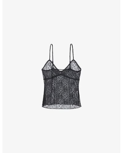 Zadig & Voltaire Lyzig Lace-embroidered Woven Cami - Black