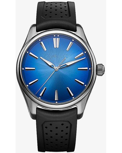 H. Moser & Cie. 3200-1217 Stainless-steel And Rubber Automatic Watch - Blue