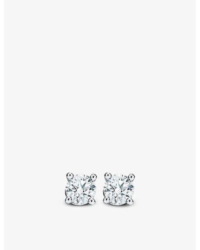 Tiffany & Co. Tiffany Solitaire And 0.22ct Round Brilliant-cut Diamond Stud Earrings - White