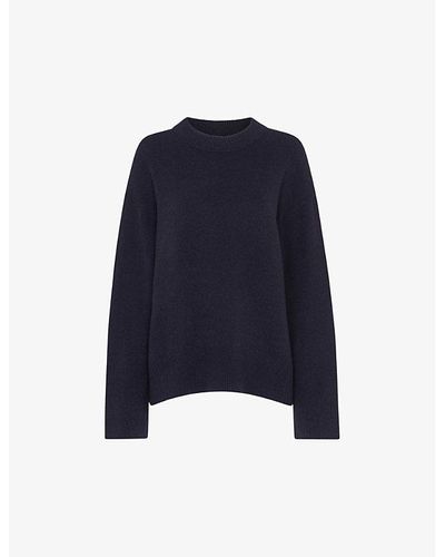 Whistles Relaxed-fit Round-neck Knitted Sweater - Blue