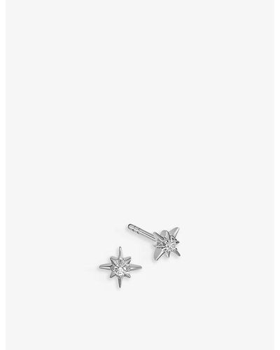 Astley Clarke Polaris Star-shaped Sterling Silver And White Sapphire Stud Earrings