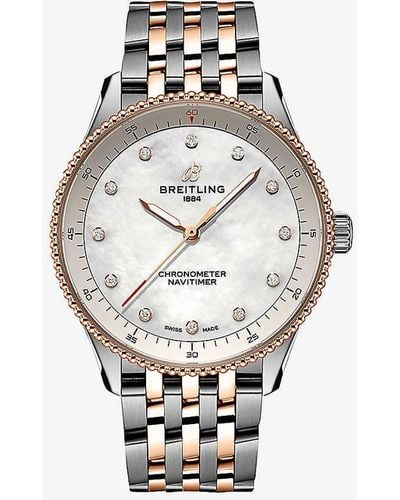 Breitling Unisex U77320e61a1u1 Navitimer 32 18ct Red Gold-plated Stainless-steel Quartz Watch - White