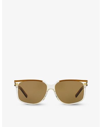 Saint Laurent Sl599 Square-frame Acetate Sunglasses - Brown