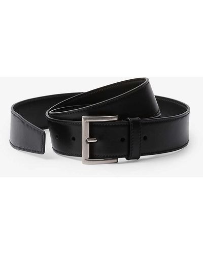Prada Logo-engraved Smooth Leather Belt - Black