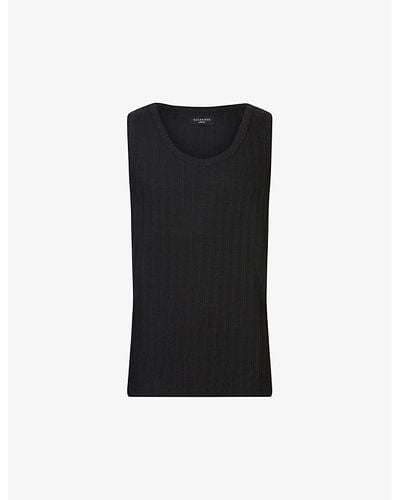 AllSaints Madison Relaxed-fit Organic Cotton-blend Vest X - Black