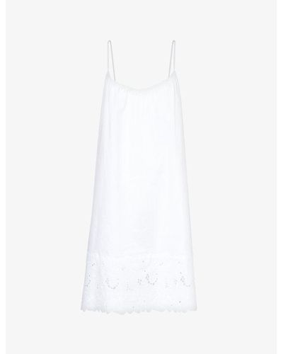 Hanro Clara Logo-embroidered Cotton Pajama Dress X - White