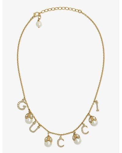 Gucci Fashion Show Brass Charm Necklace - Metallic