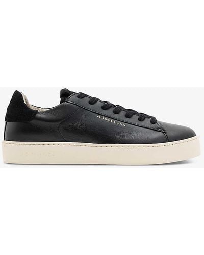 AllSaints Shana Logo-embossed Leather Low-top Trainers - Black