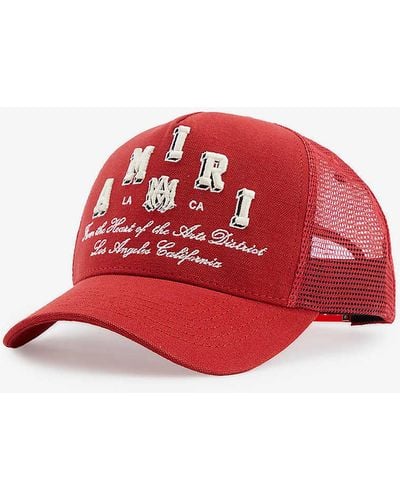 Amiri Logo-embroide Cotton Trucker Cap - Red