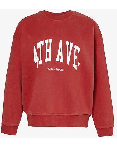 4th & Reckless 4th Avenue Oversized Cotton-jersey Sweatshirt - Red