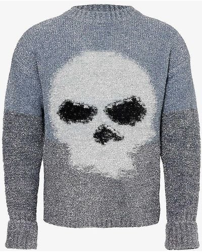 ERL Skull Knitted Jumper - Grey