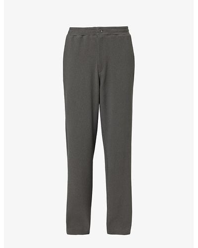Daily Paper Parram Brand-patch Regular-fit Straight-leg Stretch Cotton-blend Pants - Gray