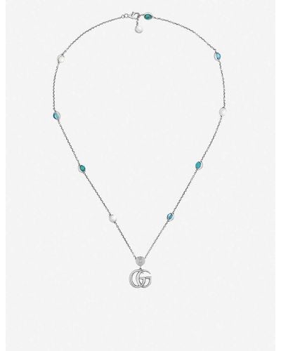 Gucci GG Marmont Sterling Silver And Mother-of-pearl Necklace - Metallic