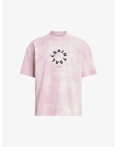AllSaints Tierra Circular Graphic-logo Organic-cotton T-shirt - Pink