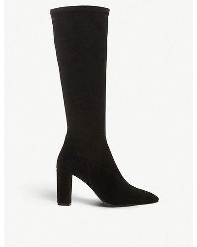 Dune Tyling Ruched Calf length Leather Boots in Brown Lyst