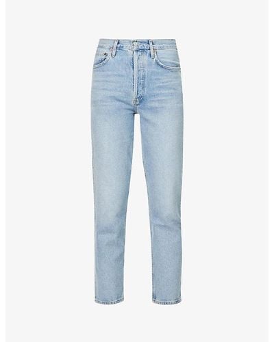 Agolde Fen Tapered High-rise Organic Cotton Jeans - Blue