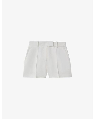 Reiss Sienna High-rise Wide-leg Crepe Shorts - White