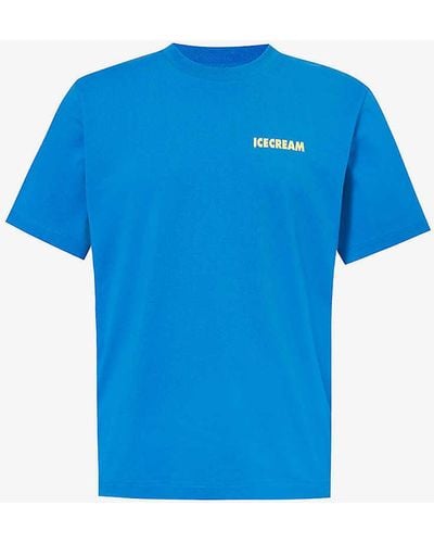 ICECREAM We Serve It Best Graphic-print Cotton-jersey T-shirt X - Blue