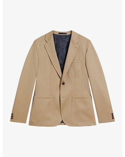Ted Baker Yarm Single-breasted Wool-mix Evening Jacket - Natural