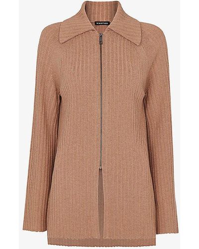 Whistles Loki Relaxed-fit Knitted Cardigan - Brown