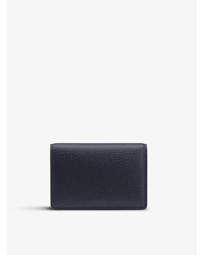 Smythson Vy Ludlow Snap-closure Leather Card Case - Blue