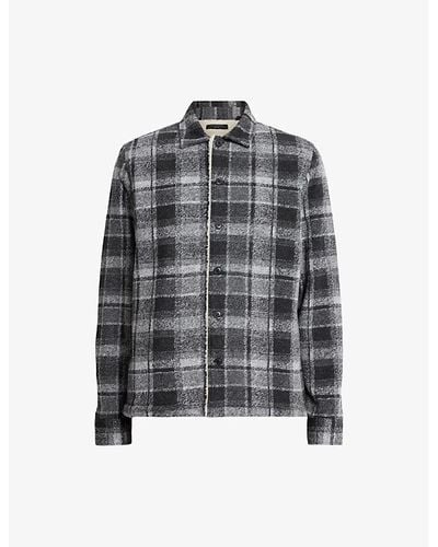 AllSaints Altamount Checked Recycled Polyester-blend Jacket - Grey