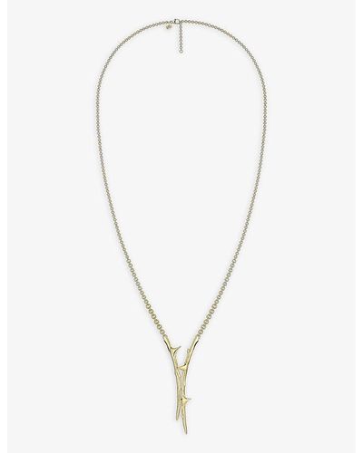 Shaun Leane Rose Thorn Yellow Gold-plated Vermeil Sterling-silver Lariat Necklace - Metallic