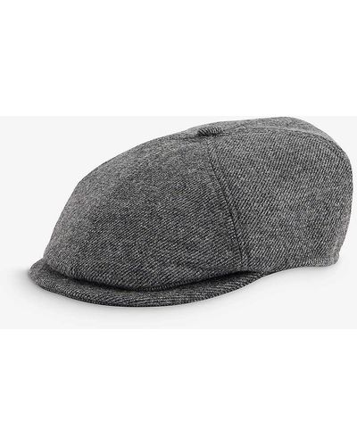 Barbour Claymore Bakerboy Brand-patch Woven Cap - Grey