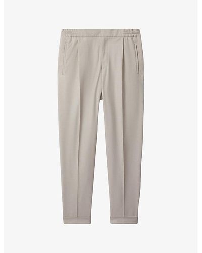 Reiss Brighton Relaxed-fit Tapered Woven Pants - Grey