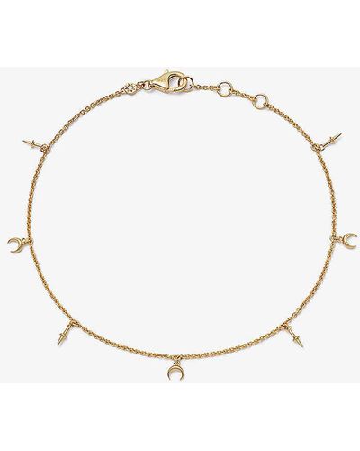 Astley Clarke Luna 18ct Yellow Gold-plated Vermeil Sterling-silver Charm Anklet - White