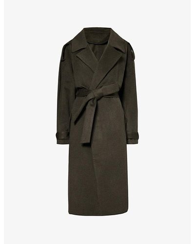 Frenckenberger Outback Brushed-texture Relaxed-fit Cashmere Coat - Green