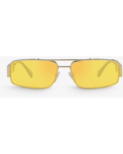 Versace Ve2257 Greca-hardware Metal Sunglasses - Yellow