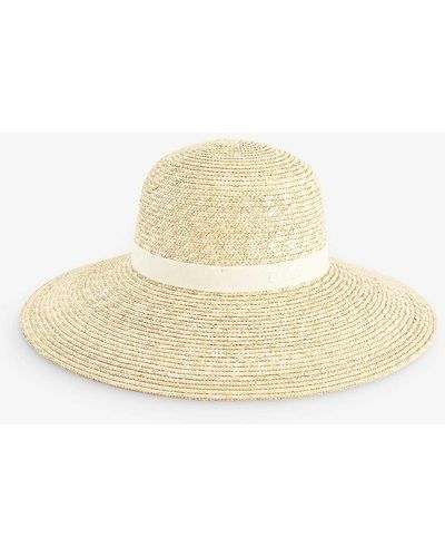 Polo Ralph Lauren Ribbon-trim Wide-brim Straw Hat - Natural