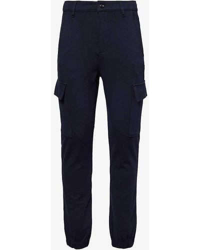 7 For All Mankind jogger Chino Drawstring-waist Tapered-leg Regular-fit Cotton-blend Trouser - Blue