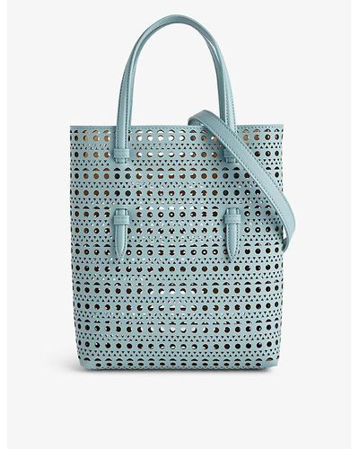 Alaïa Mina Cut-out Leather Top-handle Bag - Blue