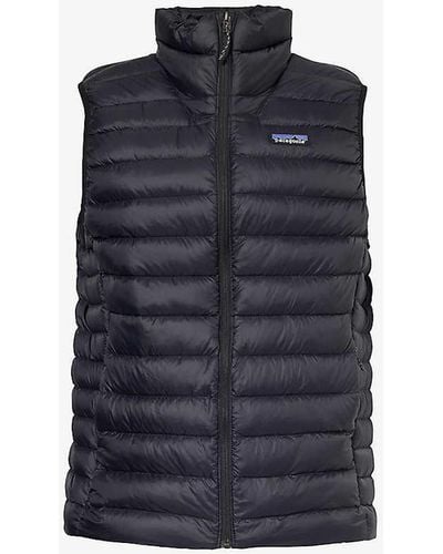 Patagonia Padded High-neck Recycled-nylon Down Gilet X - Blue