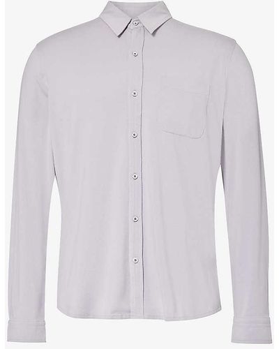 PAIGE Stockton Regular-fit Stretch Cotton-blend Shirt Xx - Purple