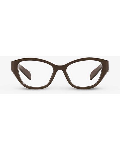 Prada Pr 21zv Irregular-frame Acetate Glasses - Green