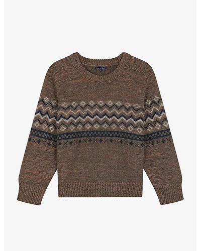 Soeur Wilhem Intarsia-graphic Regular-fit Knitted Sweater - Brown