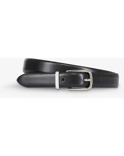 The Kooples Leather Belt - White