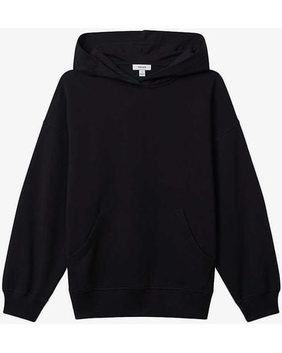 Reiss Vy Cody Relaxed-fit Long-sleeve Cotton-blend Hoody - Black