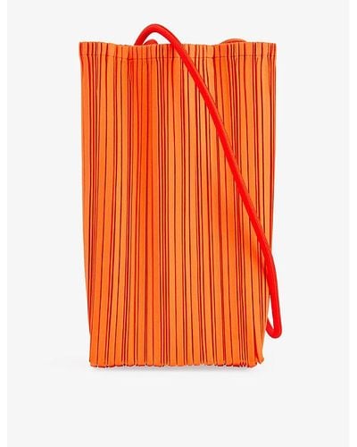 Pleats Please Issey Miyake Bloom Woven Cross-body Bag - Orange