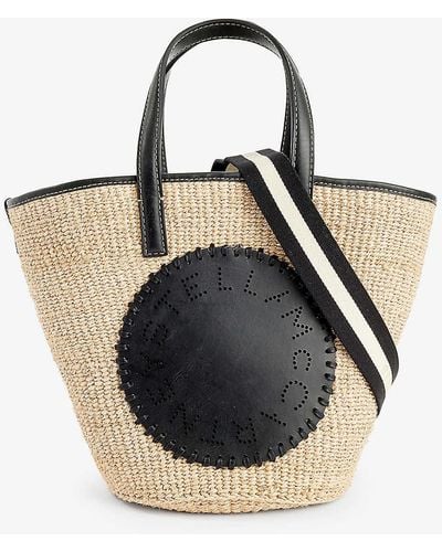 Stella McCartney Abaca Raffia Basket Bag - Black