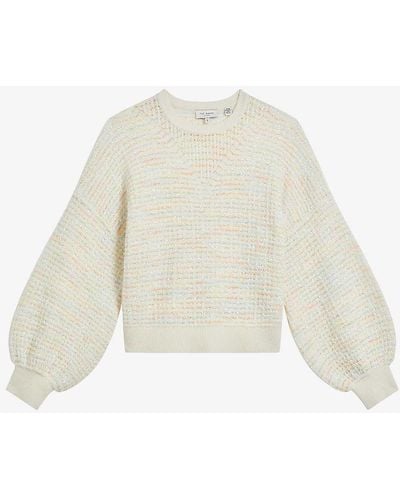 Ted Baker Avalee Knitted Stretch-woven Jumper - White