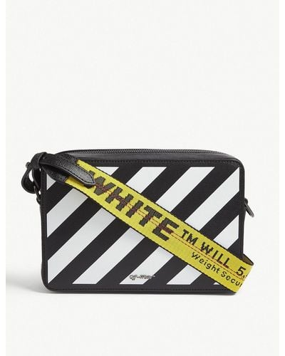 Off-White c/o Virgil Abloh Diagonal Stripe Leather Camera And Belt Bag - Black