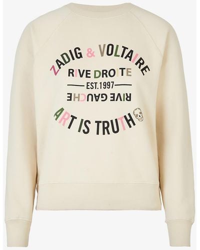 Zadig & Voltaire Upper Blason Embroidered Cotton-jersey Sweatshirt - Multicolour
