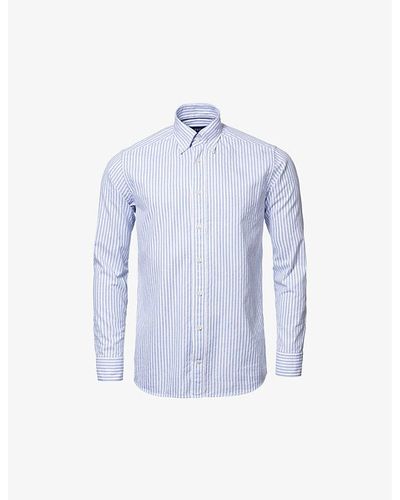 Eton Striped Regular-fit Cotton Shirt - Blue