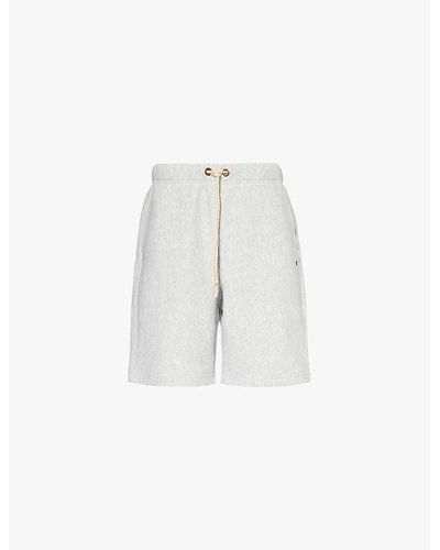 Champion Brand-embroidered Drawstring-waist Cotton-blend Jersey Shorts - White