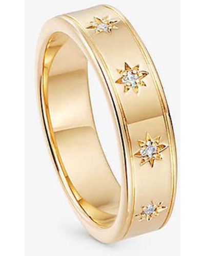 Astley Clarke Celestial Orion 18ct Yellow Gold-plated Vermeil Sterling-silver And White-sapphire Eternity Ring - Metallic
